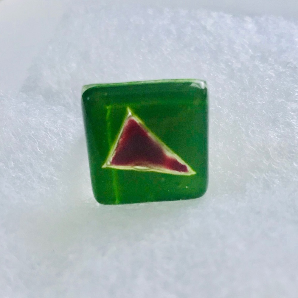 Boutique Green Purple Glass Adjustable Ring